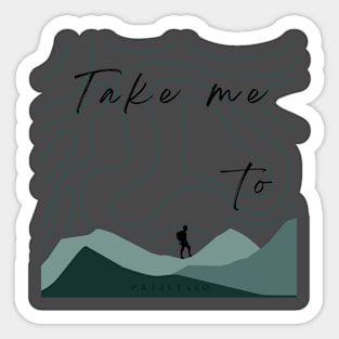 take me to with topography mountain design Sticker